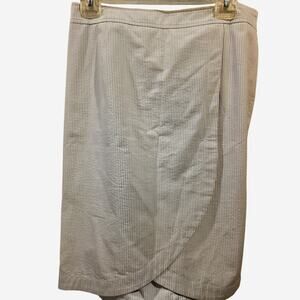 Brooks Brothers Blue White Striped Seersucker Tulip Skirt NWT 8